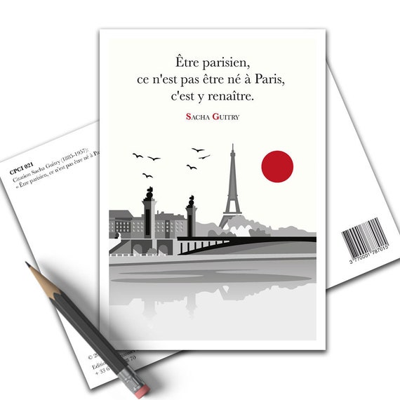 Affiche Citation Sacha Guitry Etre Parisien Ce N Est Pas Etsy France