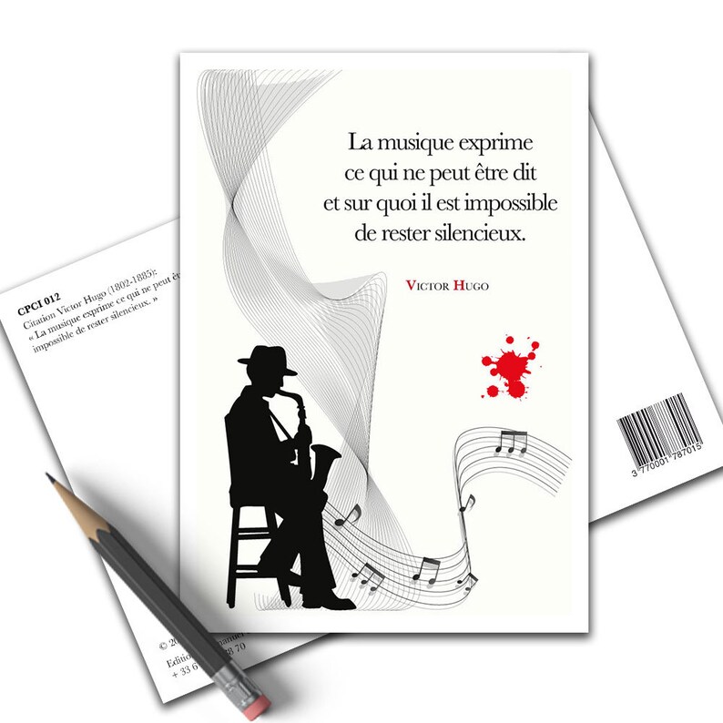 Affiche Citation Victor Hugo La musique exprime ce qui ne