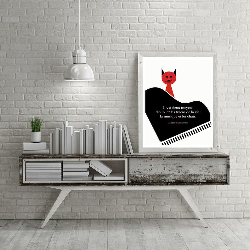 Affiche Citation Albert Schweitzer Musique Chats Poster Affiche Citation Albert Schweitzer Musique Chats Poster
