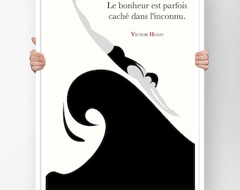 Poster Quote Victor Hugo the Happiness Is Sometimes Hidden in the Unknown Wall Art Print