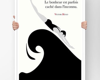 Poster Quote Victor Hugo the Happiness Is Sometimes Hidden in the Unknown Wall Art Print