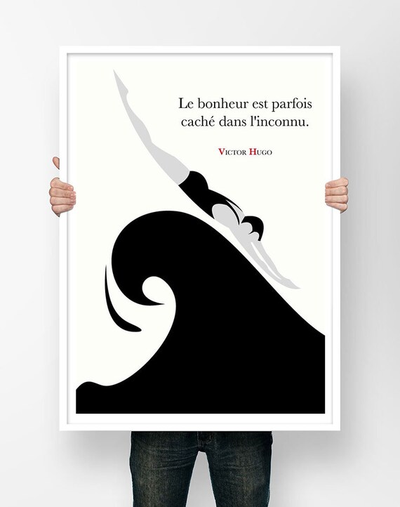 Poster Quote Victor Hugo The Happiness Is Sometimes Hidden In Etsy