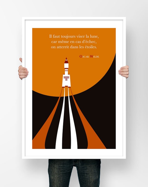 Poster Citation Oscar Wilde You Should Always Aim For The Moon Etsy New Zealand