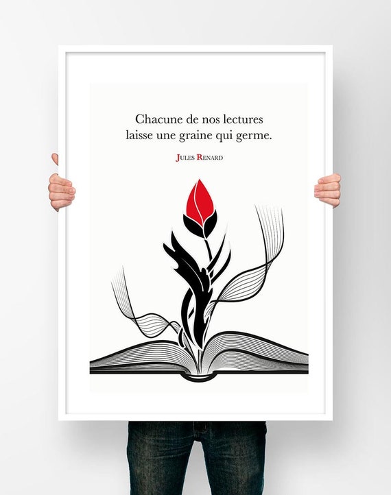 Affiche Citation Jules Renard Chacune De Nos Lectures Laisse Etsy France