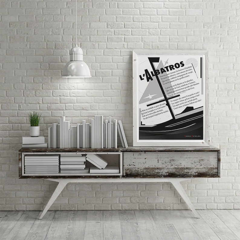 Charles Baudelaire L'Albatros Illustration Poésie - Affiche Poème ...