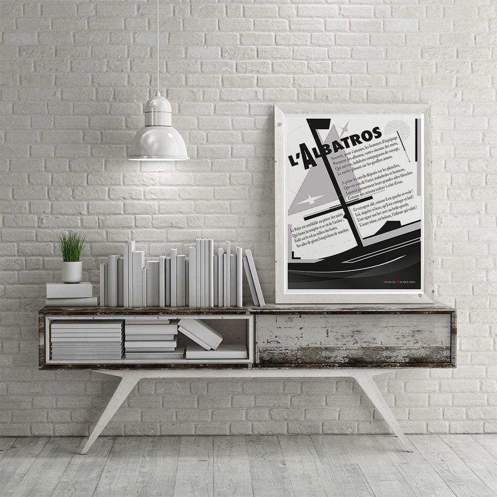 Charles Baudelaire L'Albatros Illustration Poésie - Affiche Poème ...