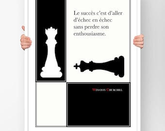 Print Quote Winston Churchill Success is to go from Failure to Failure - Poster Literature Modern Illustration Wall Art