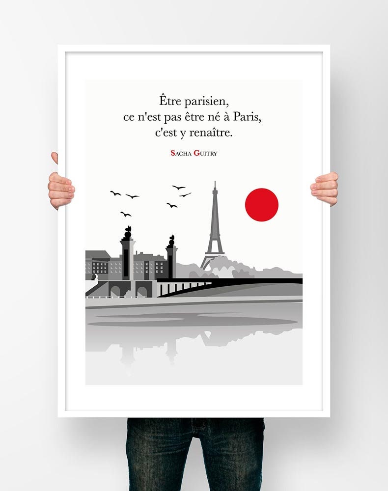 Affiche Citation Sacha Guitry Etre Parisien Ce N Est Pas Etsy Canada