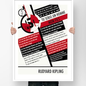 Wallbuddy Si par Rudyard Kipling Poème en Français (46cm x 61cm, Parchment