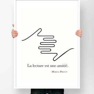 Poster Citazione Marcel Proust Reading è un'amicizia - Poster Letteratura Stimolante Scrittore