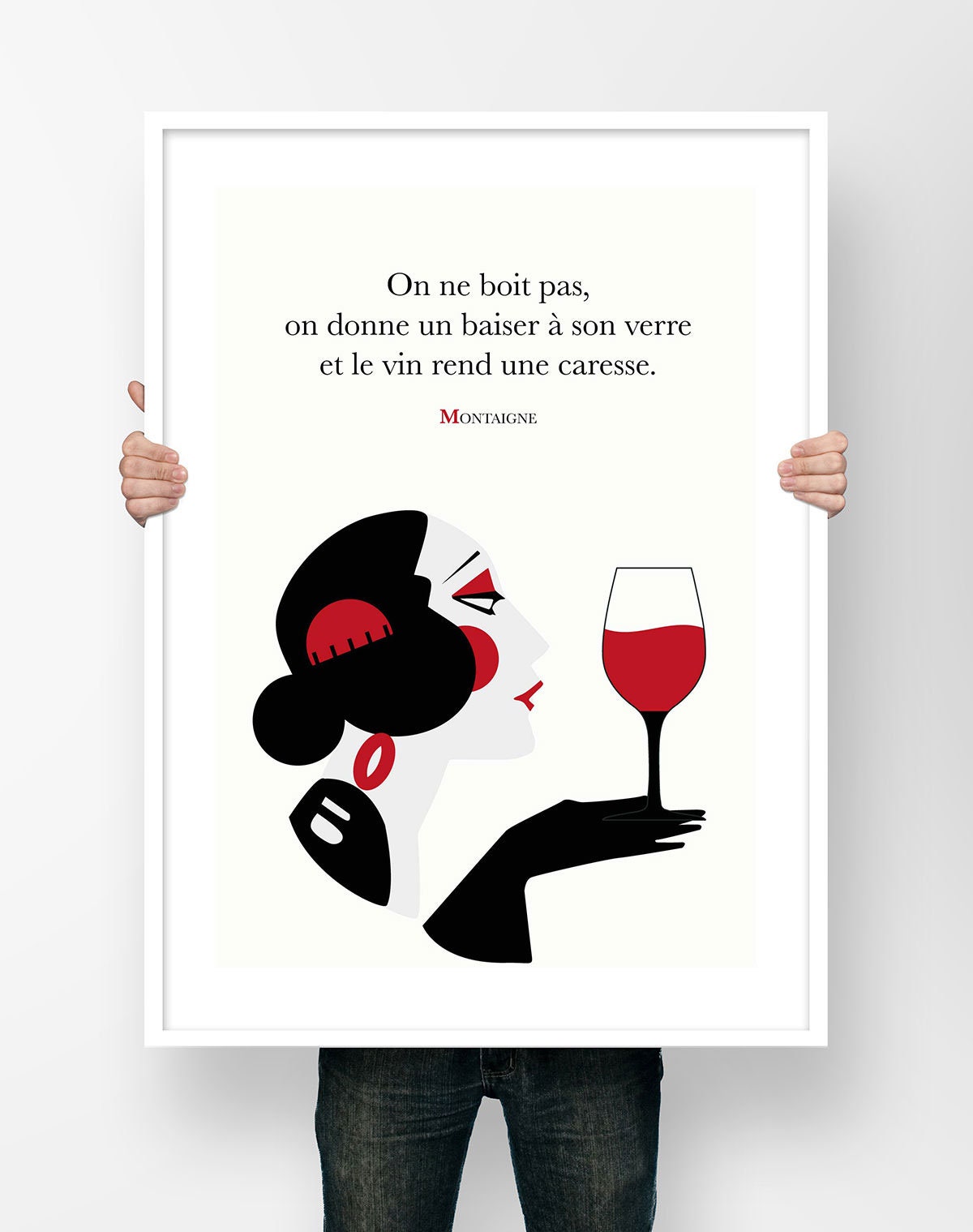 Affiche Citation Sur Le Vin Montaigne Poster Litteraire Etsy Canada