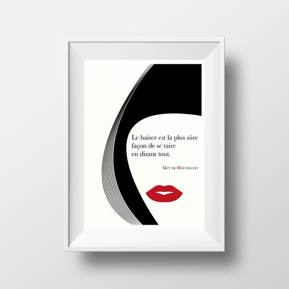 Affiche Citation Guy De Maupassant Le Baiser Est La Plus Belle Etsy Affiche Citation Guy De Maupassant Le Baiser Est La Plus Belle Etsy