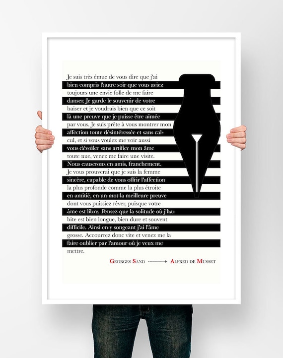 Affiche Lettre De Georges Sand A Alfred De Musset Poster Etsy Affiche Lettre De Georges Sand A Alfred De Musset Poster Etsy