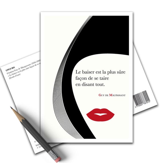 Affiche Citation Guy De Maupassant Le Baiser Est La Plus Belle Etsy Affiche Citation Guy De Maupassant Le Baiser Est La Plus Belle Etsy