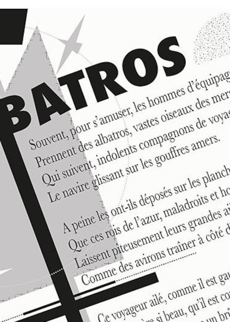Charles Baudelaire L'Albatros Illustration Poésie - Affiche Poème ...