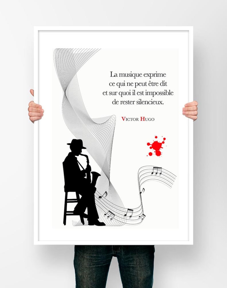 Affiche Citation Victor Hugo La musique exprime ce qui ne