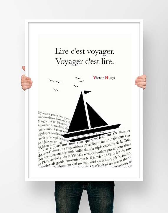Affiche Citation Victor Hugo Lire C Est Voyager Voyager Etsy France