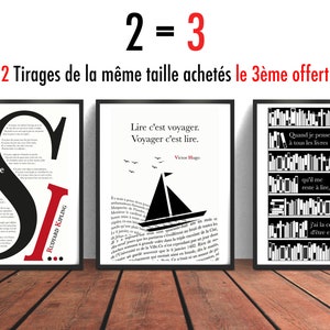 Zestaw 3 plakatów poetyckich z cytatami plakatów literackich Bibliofile Dekoracja ścienna