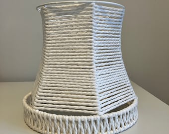 Cord woven lampshade natural white