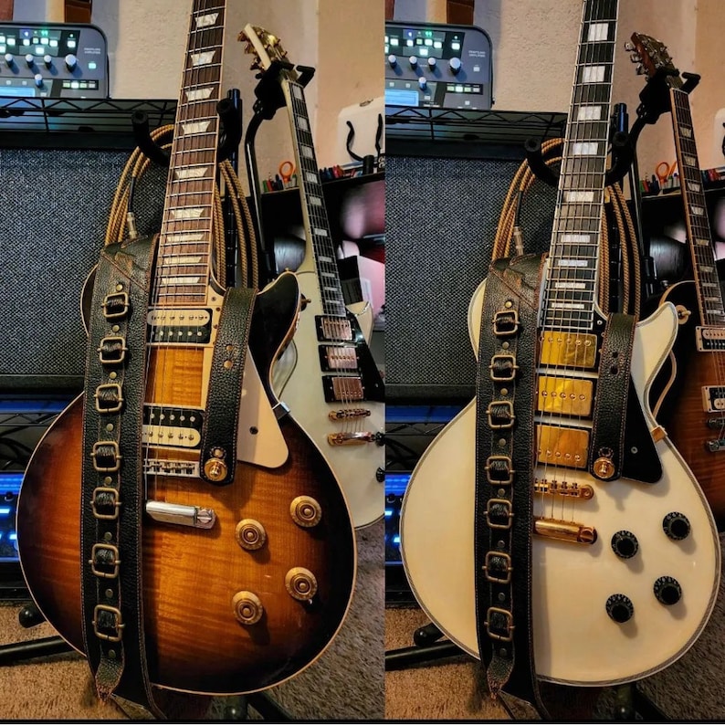 Leg leather guitar strap Relic effect image 6