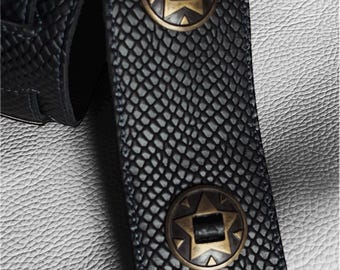 Snake leather guitar strap