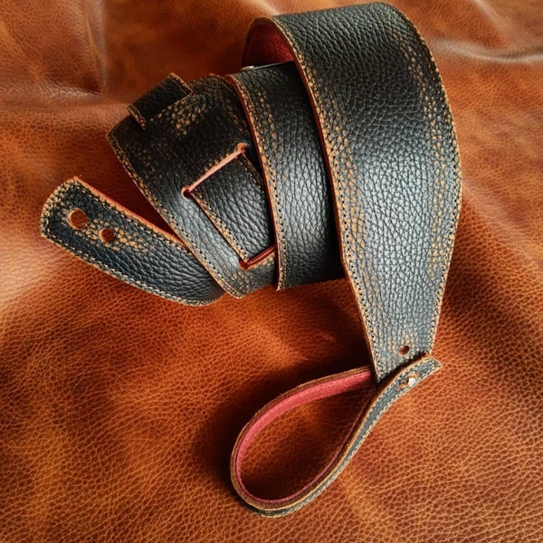 Leather mandolin strap