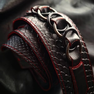 leather guitar strap with rings