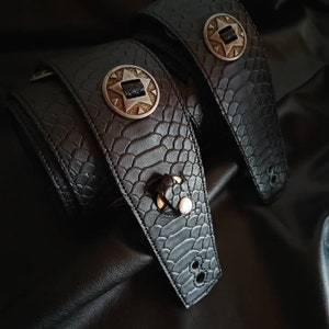 reptile leather guitar strap