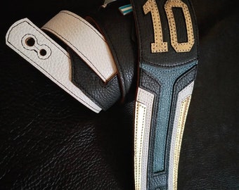 Leather guitar strap Maradona, Messi