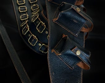 Estuche porta armónicas de cuero legítimo