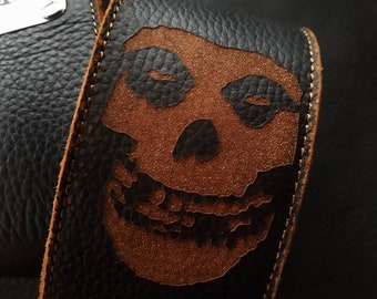 Misfits Leather Guitar Strap