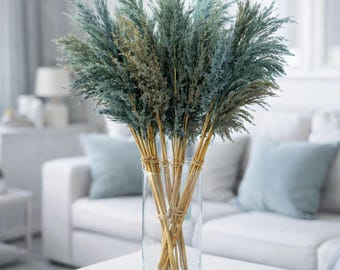 Stürmisches Meer Pampas Zweig Bouquet, Küsten Wohnkultur, Japandi Style Arrangement