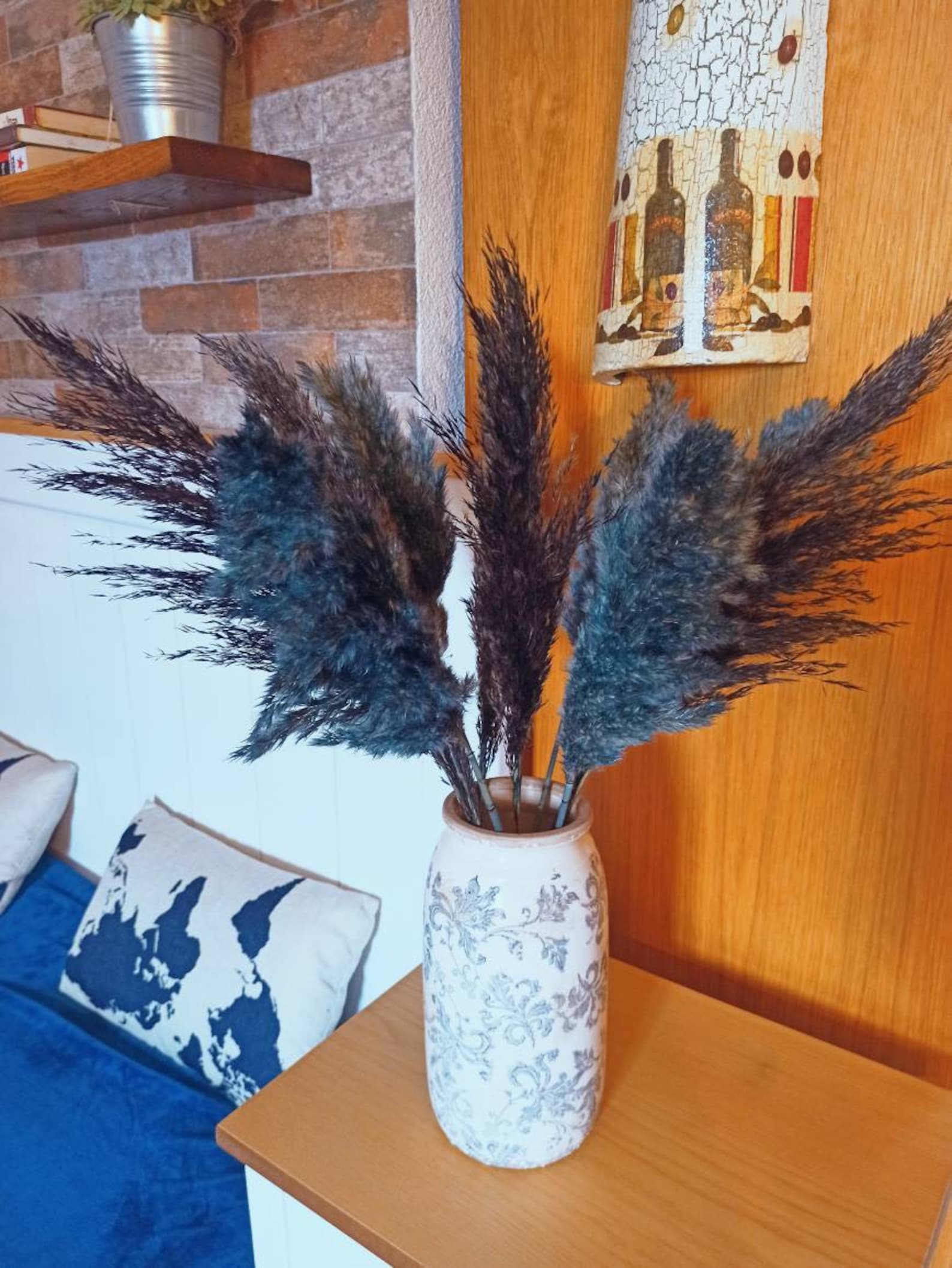 EXTRA NAVY BLUE Colored Pampas Grass/Long Plumes/One 1 Stem Etsy
