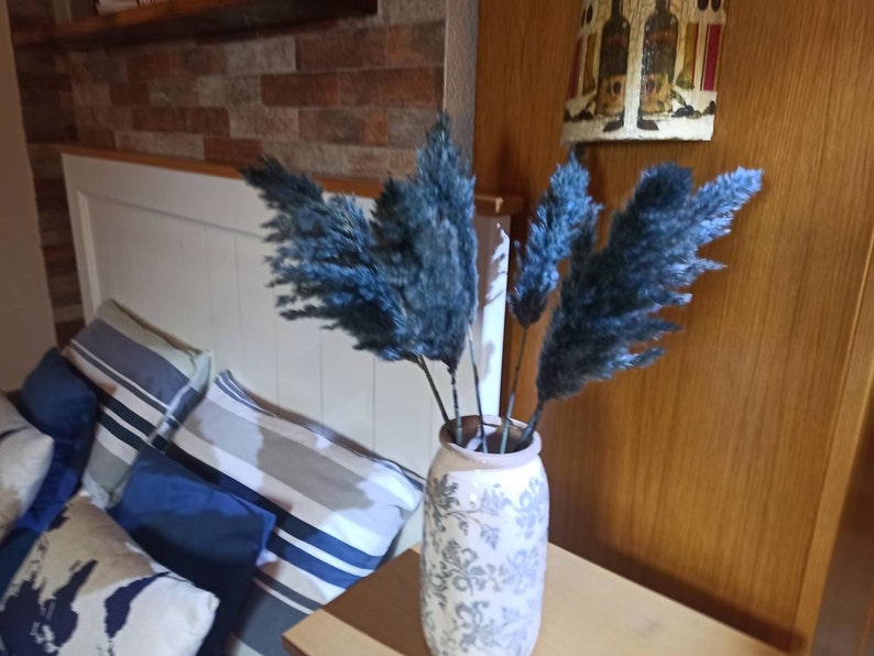 EXTRA NAVY BLUE Colored Pampas Grass/long Plumes/one 1 Stem Etsy