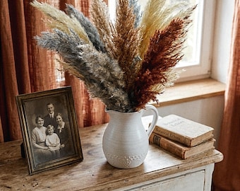 Dark Terracotta Pampas Bouquet, Boho Wedding Decor, Dried Flowers Arrangement 24/40"