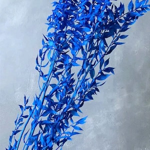 Blue Dried Ruscus Branches: Boho Wedding Table Decor