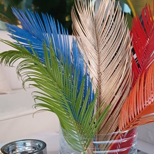 Colorful Dried Palm Leaves: Rainbow Boho Wedding Bouquet, 6 Stems