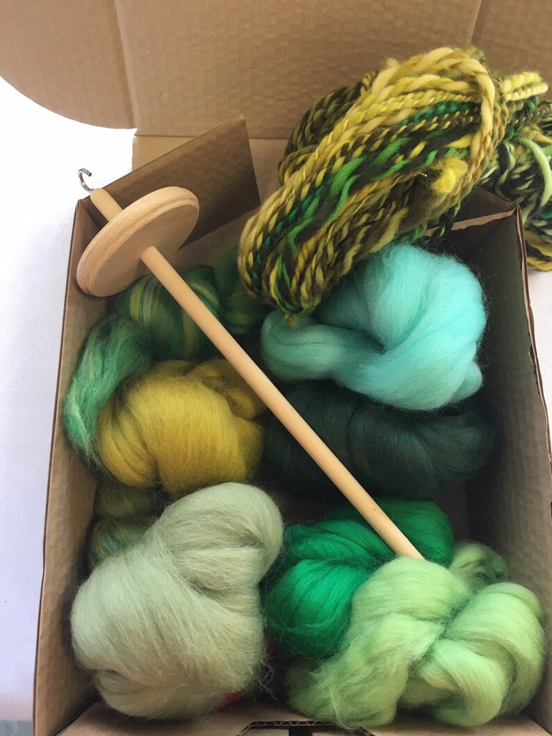 Duo drop spindle kit with 200g merino wools and special effect Etsy