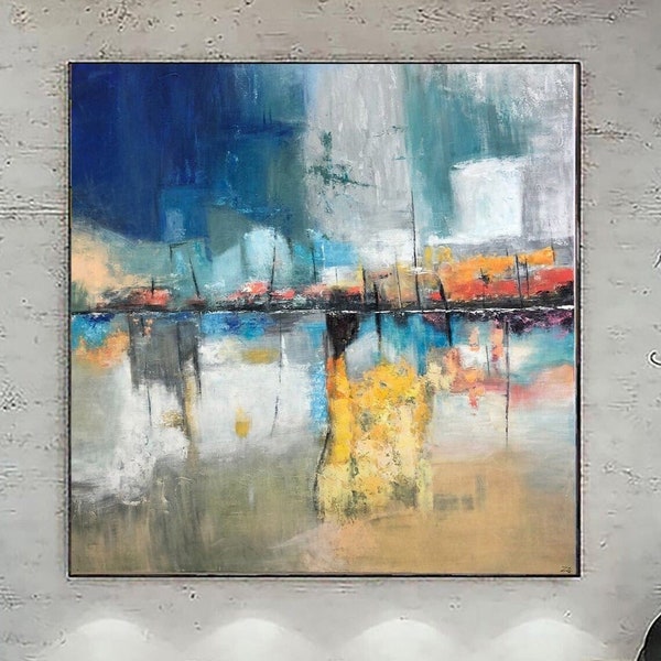 Colorful Abstract Painting Abstract Canvas Art Large Artwork Acrylic Painting Original Oil Office Painting Large Painting Canvas Artwork