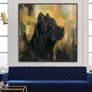 Abstract Cane Corso Painting: Expressionist Dog Art, Custom Size