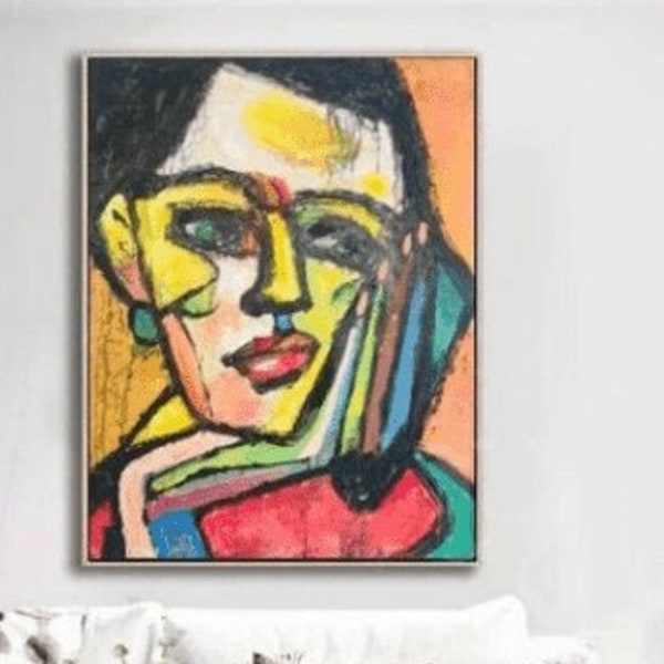 Faces Abstract Painting Large Abstract Acrylic Painting On Canvas Extra Large Wall Art Figurative Modern Art Original Artwork Painting