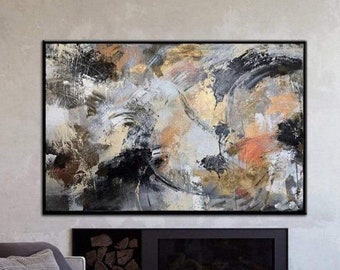 Große gerahmte Wandkunst Bunte Malerei Auf Leinwand Zeitgenössische Kunst Acrylmalerei Wohnzimmer Wandkunst Moderne Wandkunst Strukturbild