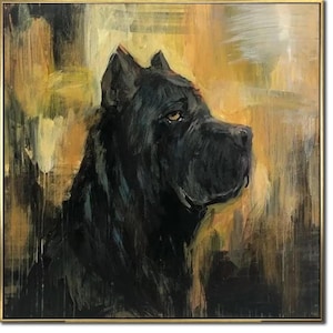 Abstract Cane Corso Paintings On Canvas Cane Corso Wall Art Dog Painting 50x50 Expressionist Art Pet Painting In Custom Size for Living Room