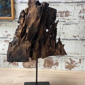 17.7x9.8 Original Abstract Wood Sculpture Art Abstract Wood Decor Hand Carved Art Modern Table Desktop Decor for Living Room Decor image 7