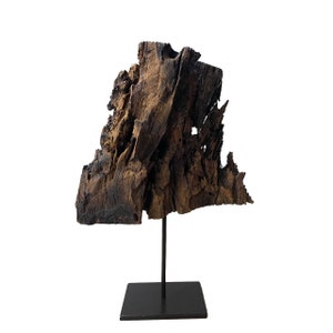 17.7x9.8 Original Abstract Wood Sculpture Art Abstract Wood Decor Hand Carved Art Modern Table Desktop Decor for Living Room Decor image 1