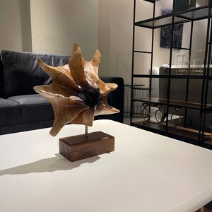 16x14 Original Wood Figurine Abstract Starfish Creative Modern Sculpture Table Decor Wood Desktop Art EDELWEISS image 7