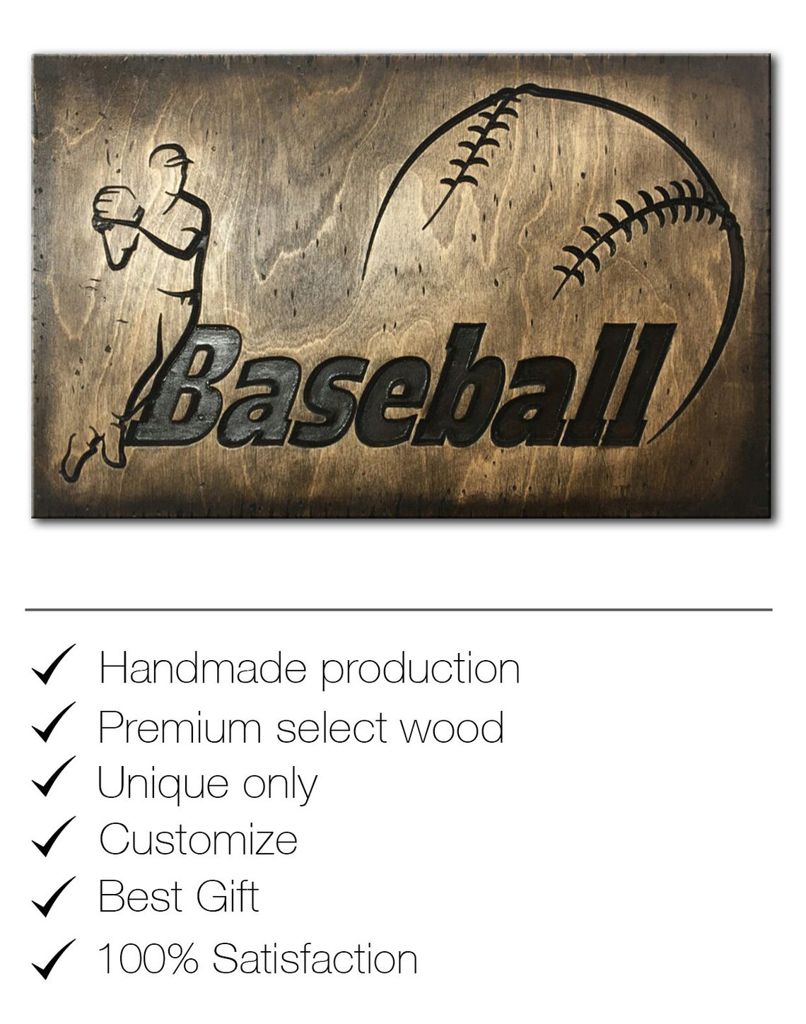 Wooden Baseball Sign Custom Sign Engraved Wood Sign Baseball Etsy