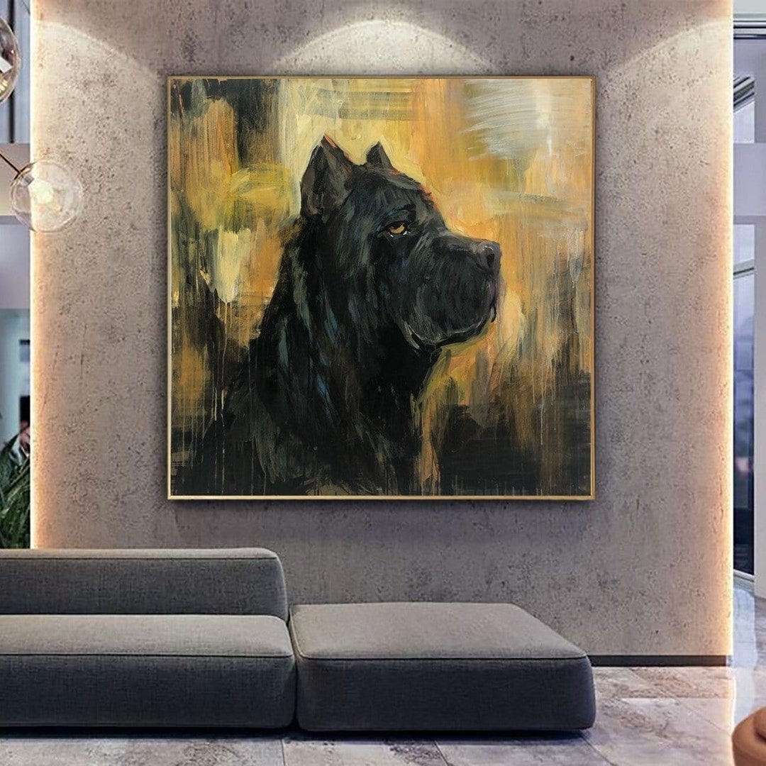 Abstract Cane Corso Paintings on Canvas Cane Corso Wall Art Dog