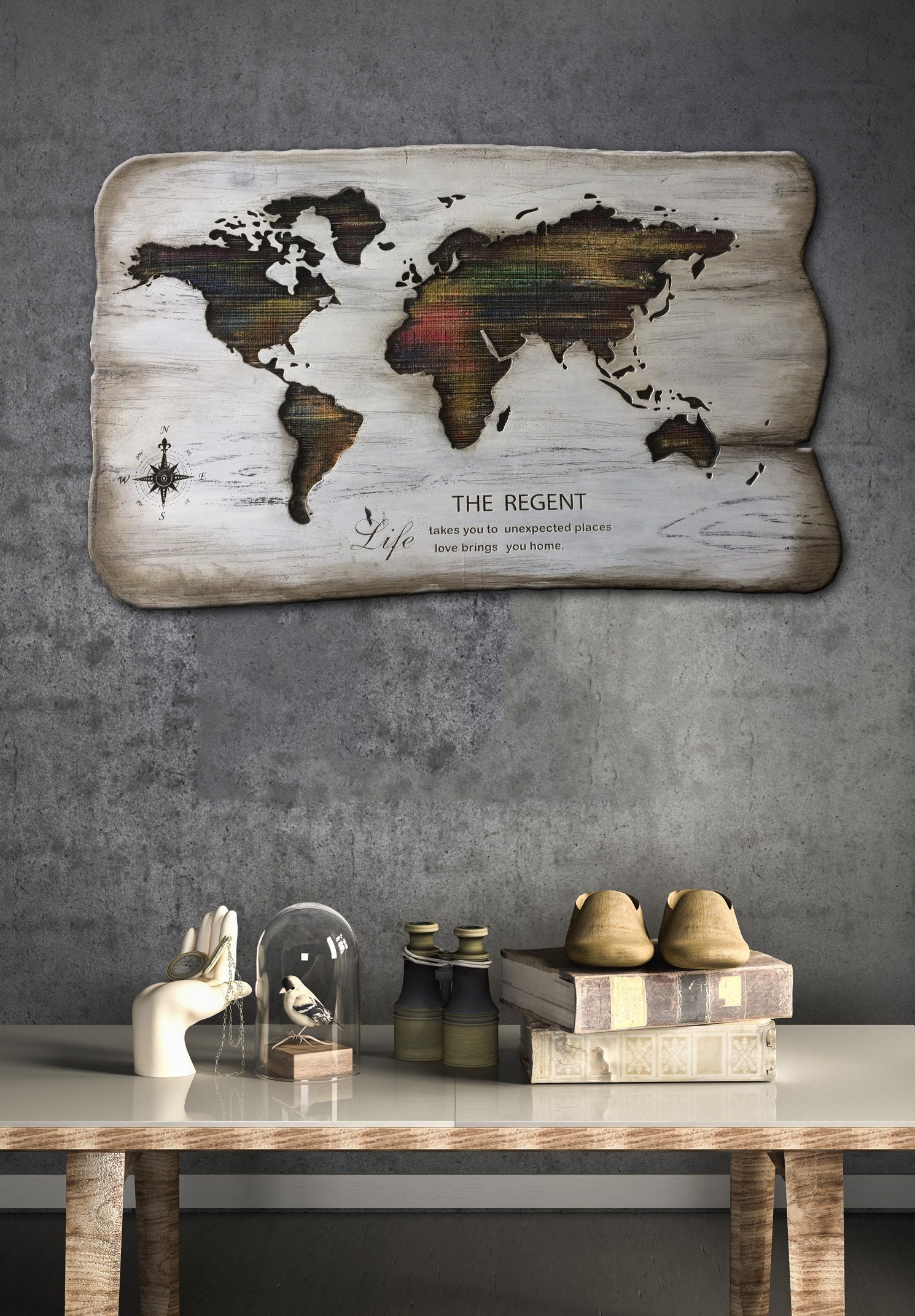 Wooden World Map Wall Decor Engraved on Wood Map of the World Etsy