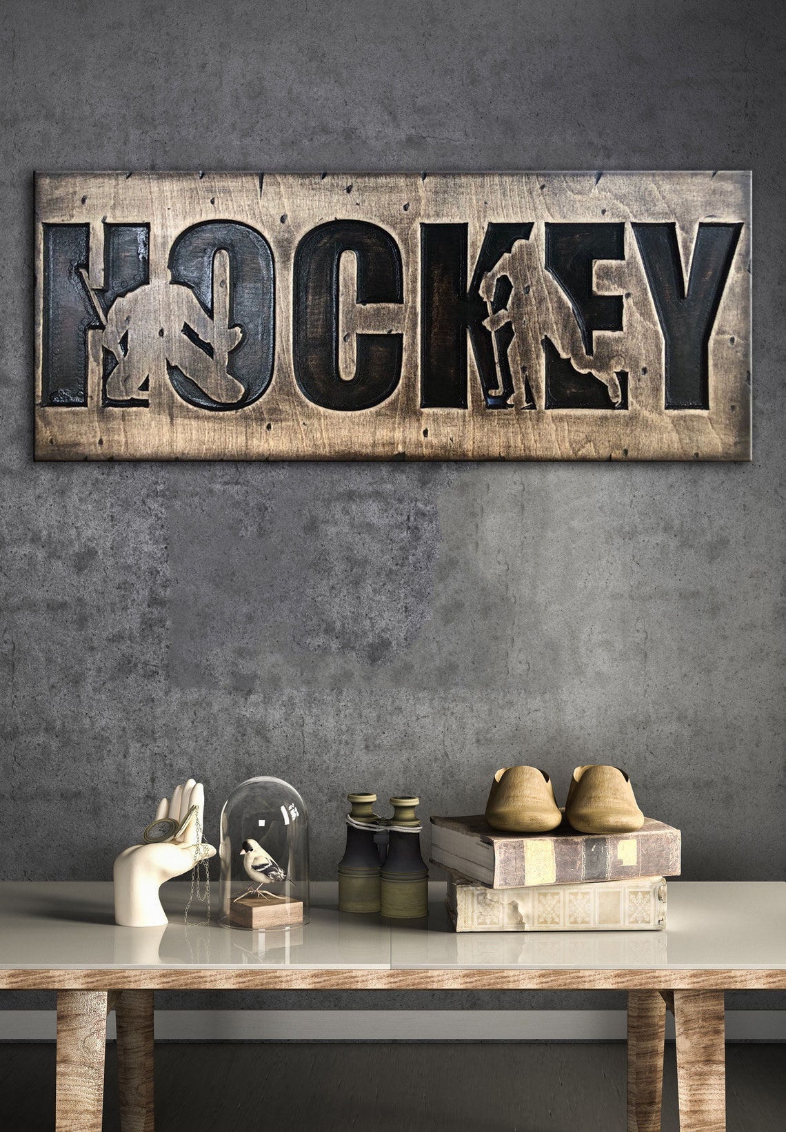 Wooden Hockey Sign on Wood Hockey Engraved Wood Sign Wooden Etsy